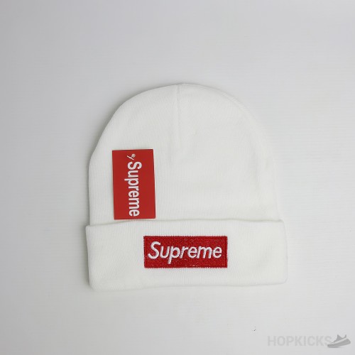 Supreme New Era Box Logo White Beanie
